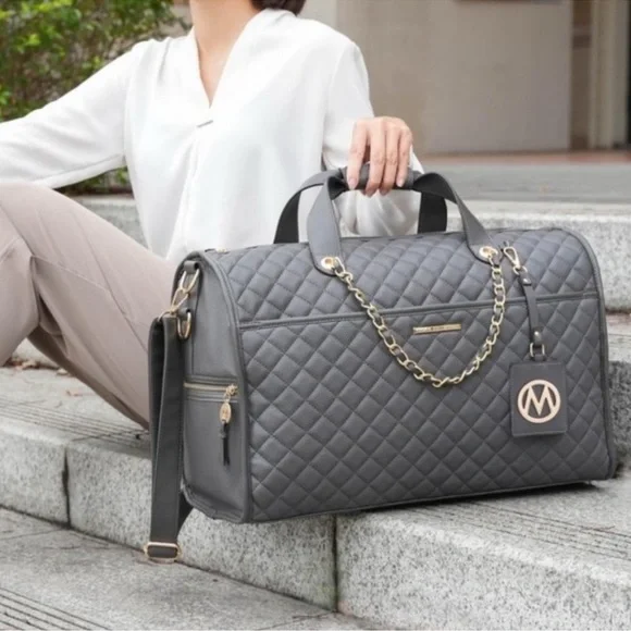 MKF COLLECTION • Black Lexie Duffle Weekender Travel Carryon Luggage Bag